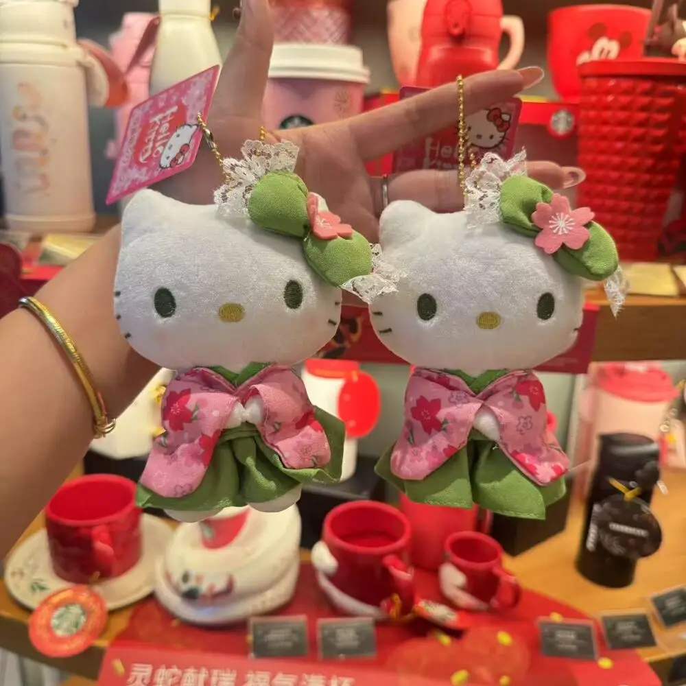 Limite Sanrio Sakura Matcha Kimono Hello Kitty peluche poupée porte-clés dessin animé Kitty chat sac accessoires ornement porte-clés Limite Sanrio Sakura Matcha Kimono Hello Kitty peluche poupée porte-clés dessin animé Kitty chat sac accessoires ornement porte-clés