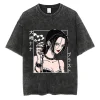 anime japonais nana osaki imprimé vintage lavé t shirt harajuku streetwear graphique t shirt été à manches courtes coton t shirt