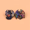broches colorées en émail dragon pour femmes, épingles à revers, badge sur sac à dos, accessoires pour vêtements, bijoux à la mode, cadeaux, 4 pièces/ensemble