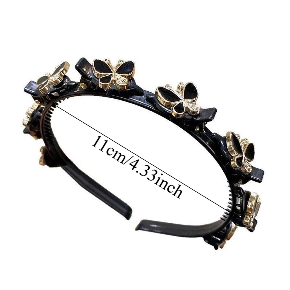 accessoires pour cheveux bandes de cheveux élégantes avec clips doux brillant femmes papillon cerceau de cheveux outil de tissage de cheveux bandeau en plastique femme accessoires pour cheveux bandes de cheveux élégantes avec clips doux brillant femmes papillon cerceau de cheveux outil de tissage de cheveux bandeau en plastique femme