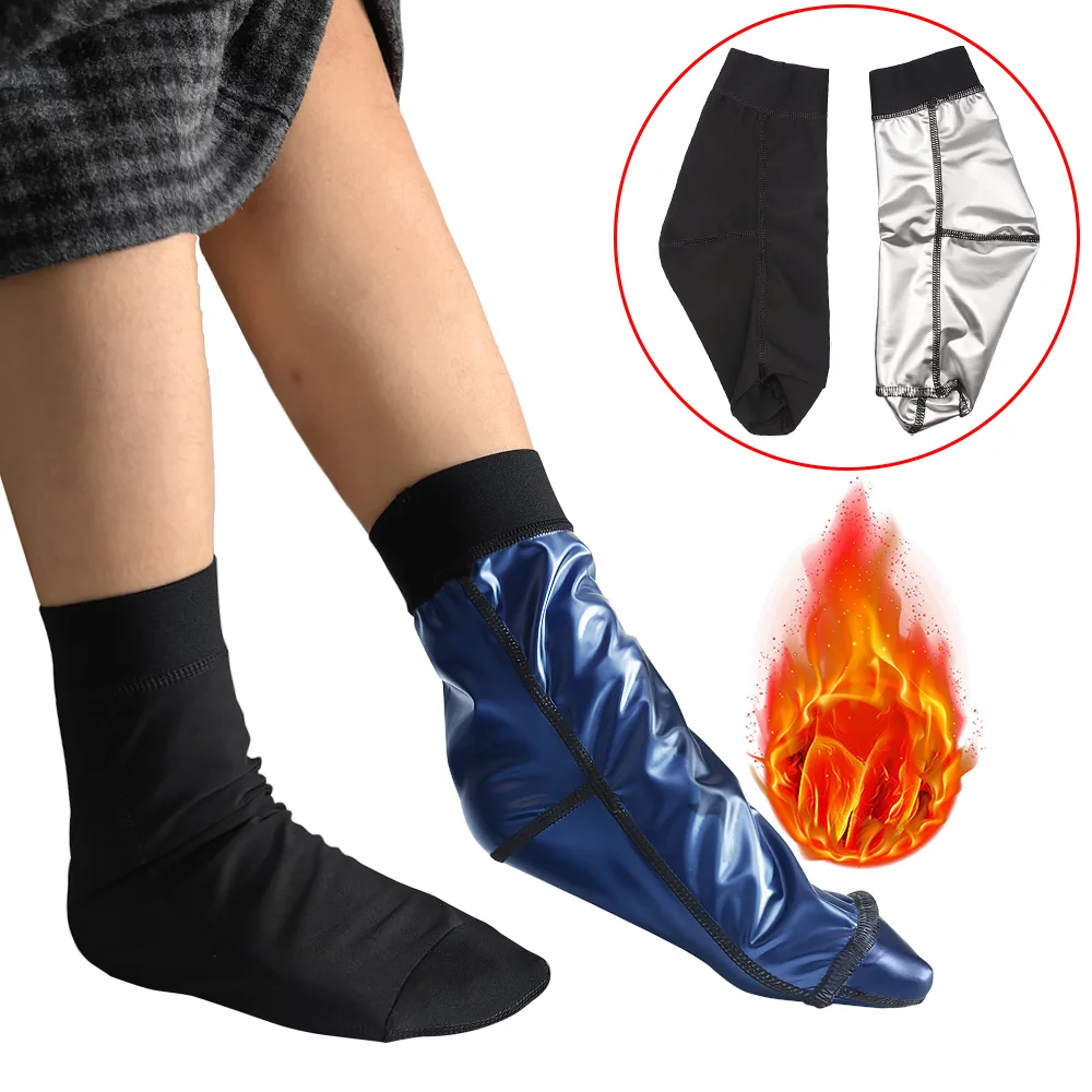 1 paire de chaussettes de Sauna pour perte de poids et transpiration, chaussettes thermiques chaudes pour brûler les graisses, vêtements modelants pour les pieds, prévention des fissures des pieds 1 paire de chaussettes de Sauna pour perte de poids et transpiration, chaussettes thermiques chaudes pour brûler les graisses, vêtements modelants pour les pieds, prévention des fissures des pieds