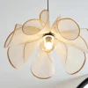 lampes suspendues à fleurs japonaises wine sabi, tissu français, lustre de plafond moderne, salon, chambre à coucher, éclairage de décoration intérieure, lampe de face
