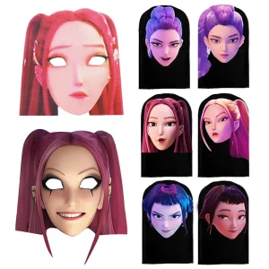 Masque facial de chasseur de démons, dessin animé Rumi Zoey Mira, masque de Cosplay, décoration de fête d&rsquo;anniversaire, accessoires de jeu de rôle, cadeaux de costumes