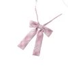 cravate pré nouée ajustée en soie polyester, cravate japonaise à carreaux rose jk, nœud q1jd