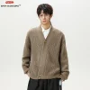 hanlu 2025 – cardigan kimono japonais pour hommes, vintage, style vieil argent, tricot lourd, patte asymétrique, manteau de luxe