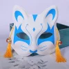 masques renards kitsune peints à main, accessoires costume fête d'halloween, anime japonais, cosplay, avec