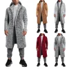 cardigan à capuche pour homme, long manteau, tricots, europe et États unis, 3xl