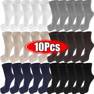 10 pièces = 5 paires hommes cinq orteils chaussettes longues sport course décontracté doigts séparés chaussettes sueur déodorant bas antidérapant équipage Sox
