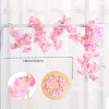 fleurs artificielles sakura suspendues, fausse guirlande florale, pour maison, jardin, arc de mariage, fête, fleur de cerisier, arrangement de décoration murale