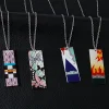 collier demon slayer anime japonais, pendentif kamado tanjiro, accessoires en acrylique, vente en gros, bijoux cosplay, cadeau pour les fans