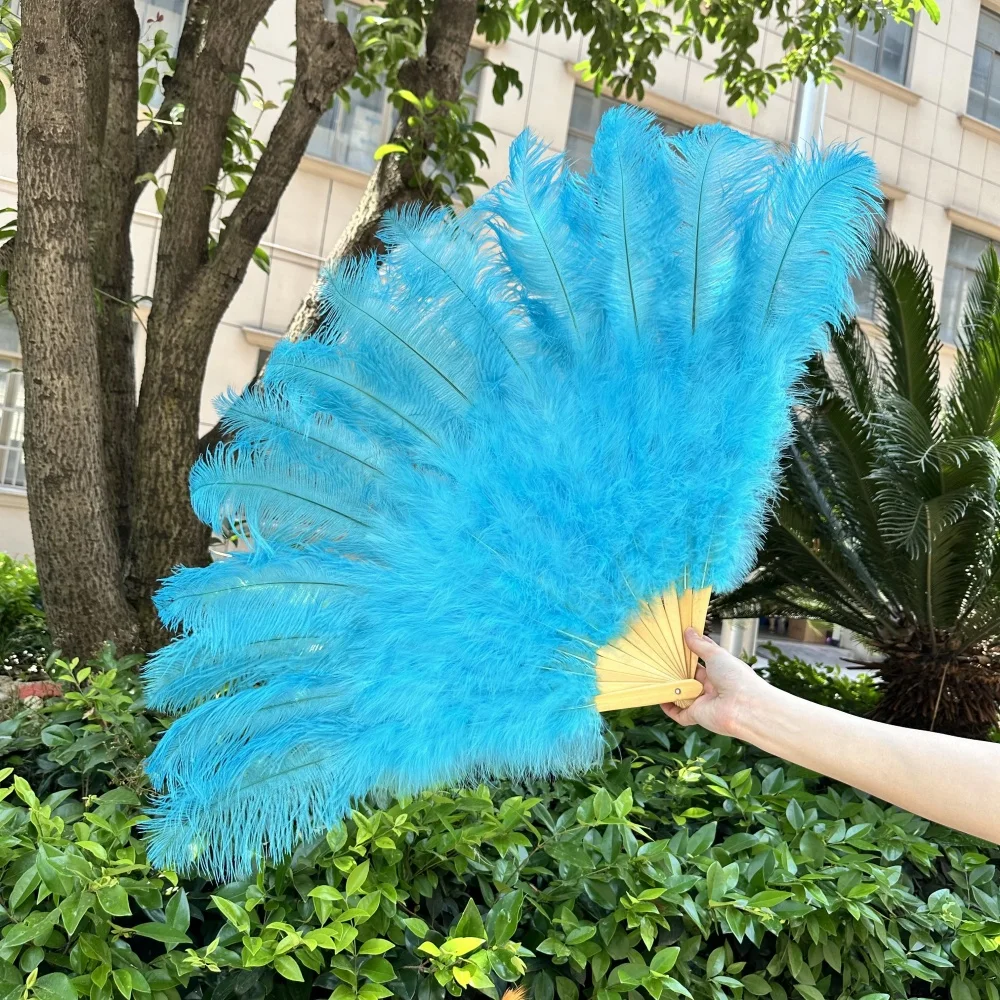 grand éventail personnalisé en plumes d'autruche kaki, 100cm, accessoires de danseuse pour spectacle sur scène, 13 barres, pliable grand éventail personnalisé en plumes d'autruche kaki, 100cm, accessoires de danseuse pour spectacle sur scène, 13 barres, pliable