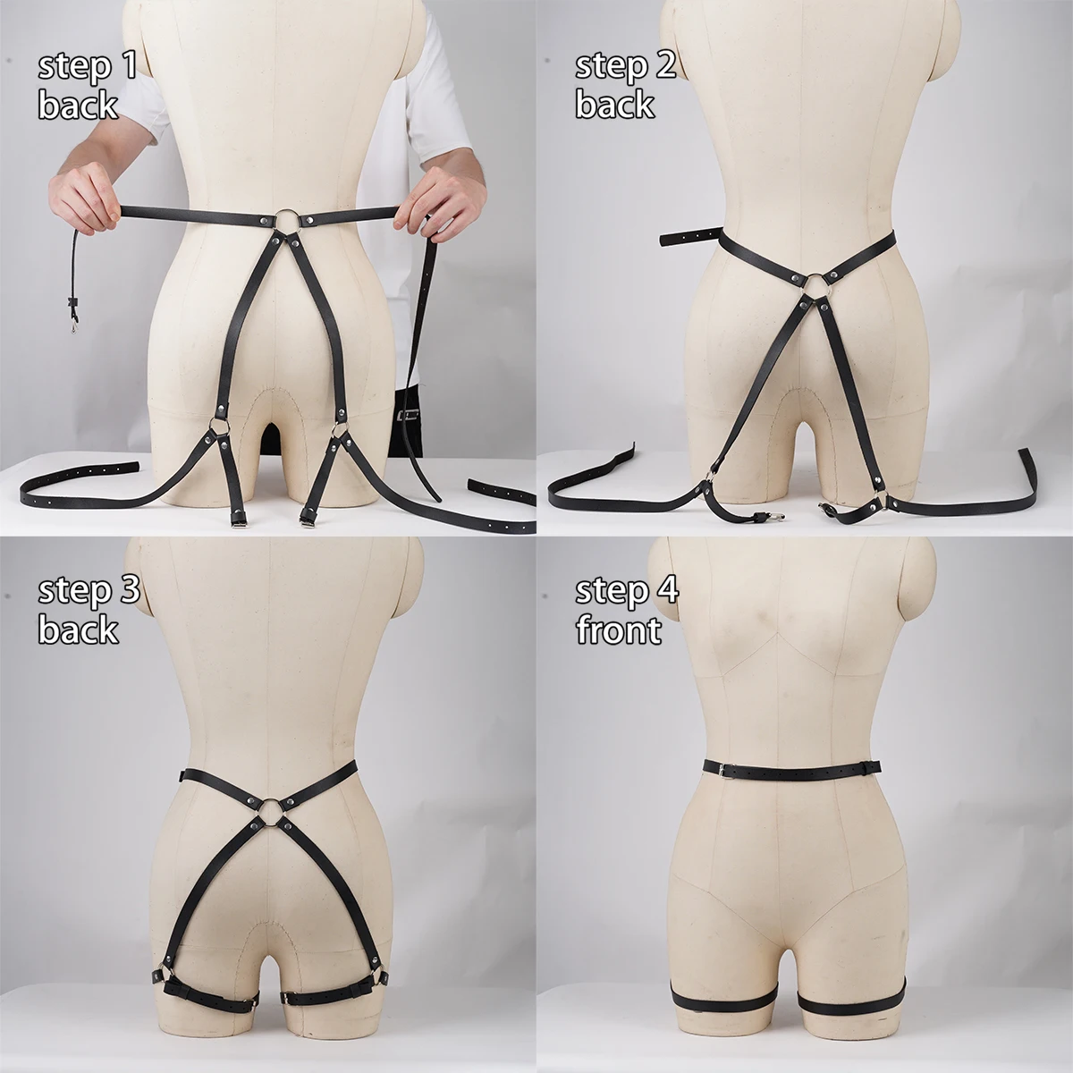 ceinture en cuir pu pour femmes, style de rue, cool, punk rock, avec jambe, jean, ceinture décorative, accessoire pour vêtements gothiques ceinture en cuir pu pour femmes, style de rue, cool, punk rock, avec jambe, jean, ceinture décorative, accessoire pour vêtements gothiques