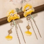 Fleur antique bâton de cheveux gland perle fleur peigne à cheveux bâtons de cheveux pour chignons baguettes de cheveux Style chinois bâton de cheveux