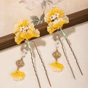 Fleur antique bâton de cheveux gland perle fleur peigne à cheveux bâtons de cheveux pour chignons baguettes de cheveux Style chinois bâton de cheveux