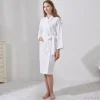 salon de beauté hôtel pur coton mince gaufre style peignoir hommes et femmes longue absorbant toutes saisons universelle grande taille robe