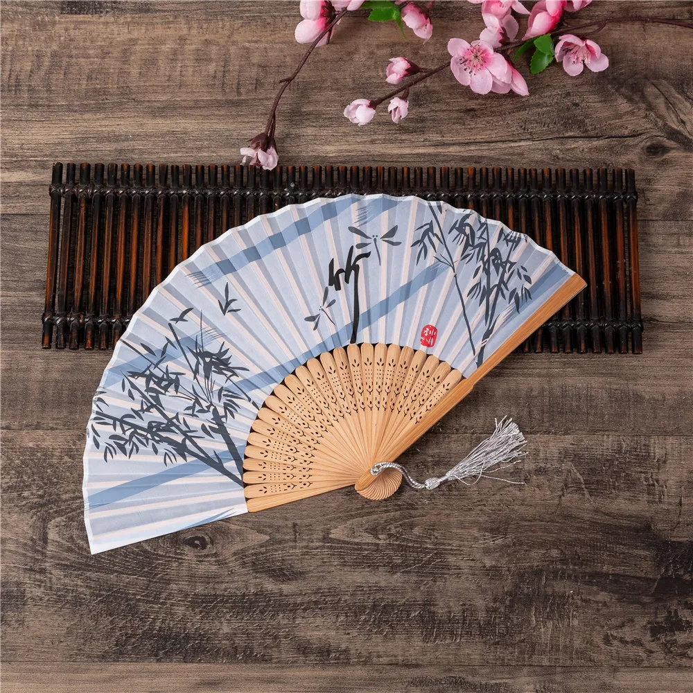 Éventail pliant à main pour mariage, artisanat d'art traditionnel chinois japonais coréen, cadeau en bambou, accessoires de danse pour salle, décorations pour la maison Éventail pliant à main pour mariage, artisanat d'art traditionnel chinois japonais coréen, cadeau en bambou, accessoires de danse pour salle, décorations pour la maison