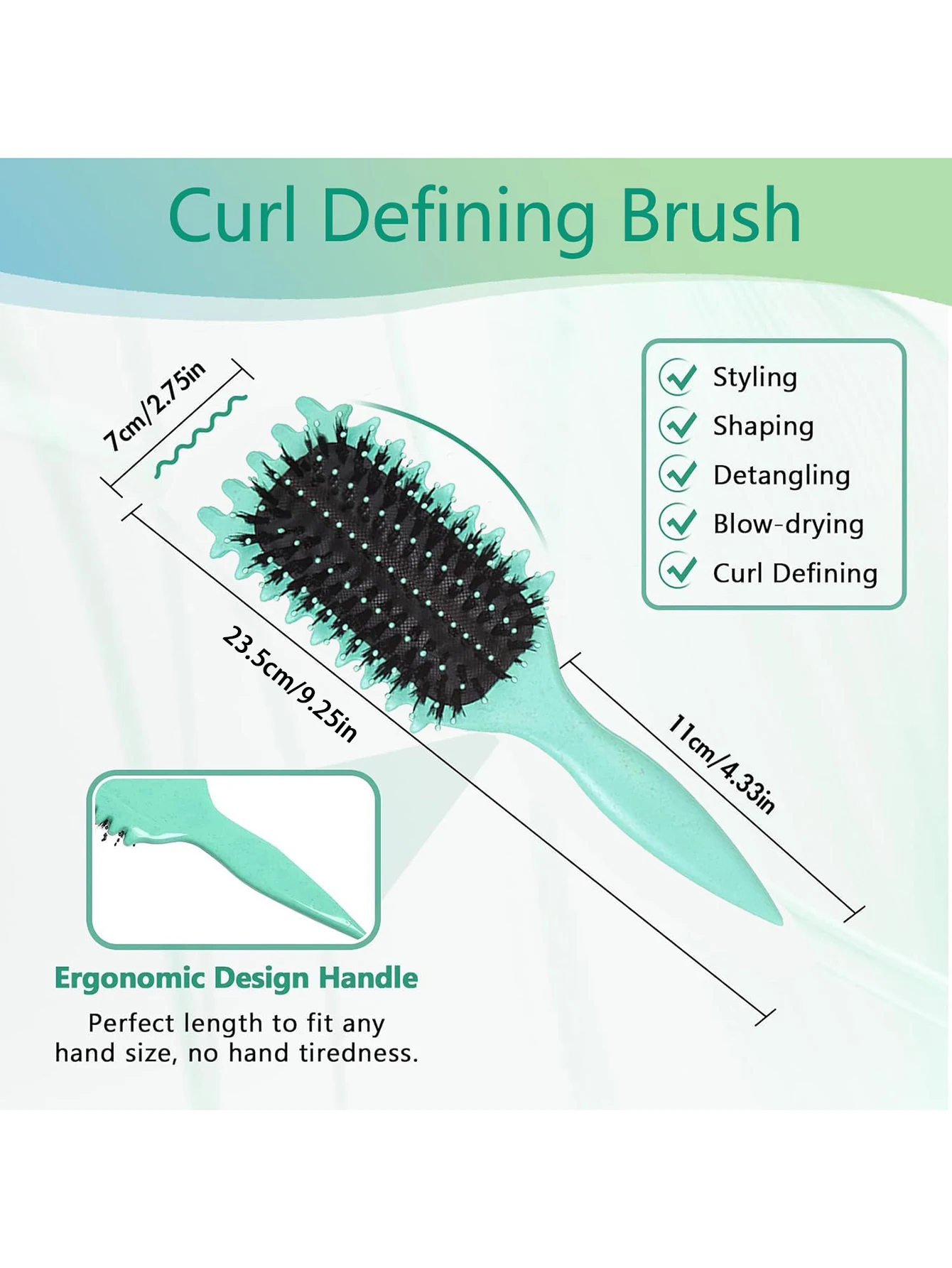 brosse de coiffure pour cheveux bouclés, 1 pièce, élimination des rides, peigne pour cheveux bouclés et humides, outil de coiffure brosse de coiffure pour cheveux bouclés, 1 pièce, élimination des rides, peigne pour cheveux bouclés et humides, outil de coiffure