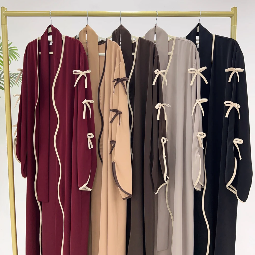 ramadan eid ouvert papillon noeud kimono abaya damen dubaï luxe islam musulman robe modeste femmes kebaya caftan robe femme musulman ramadan eid ouvert papillon noeud kimono abaya damen dubaï luxe islam musulman robe modeste femmes kebaya caftan robe femme musulman