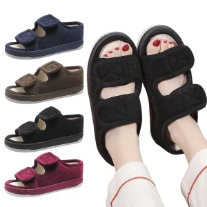 2025 Chaussures pour diabétiques Pantoufles pour diabétiques à bout ouvert Sandales pour personnes âgées réglables Chaussures orthopédiques respirantes pour femmes et hommes