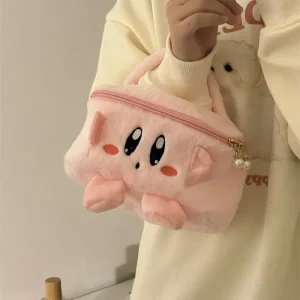 Kirby-Sac de voyage en peluche Anime pour filles, sacs de maquillage mignons, sac de rangement portable de grande capacité, trousse de toilette Kawaii, cadeau de dessin animé, Y2K