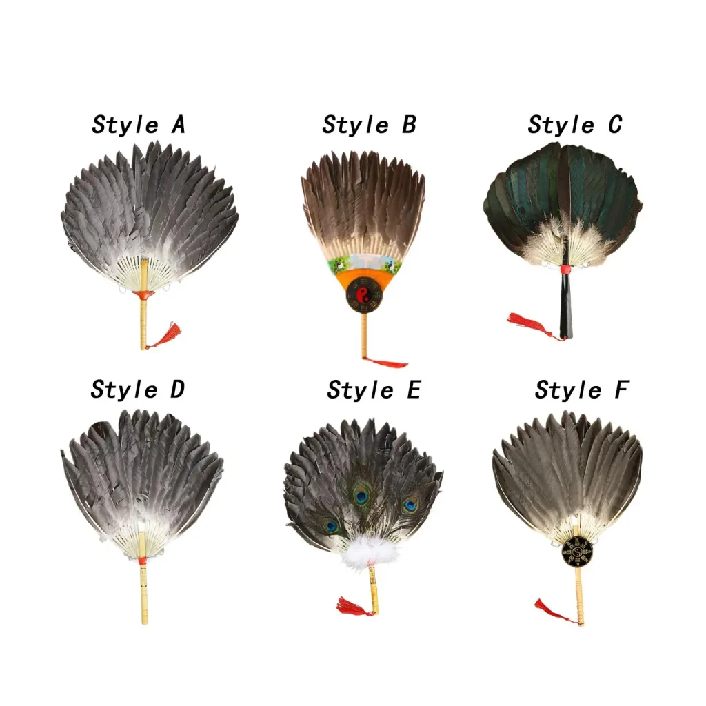 Éventail chinois ancien en plumes Zhuge Liang pour hommes, éventail traditionnel en plumes pour