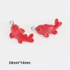 10 pièces mini mignon kwaii koi poisson rouge résine petits animaux breloques pendentifs pour la fabrication de bijoux bricolage porte clés boucles d'oreilles accessoires