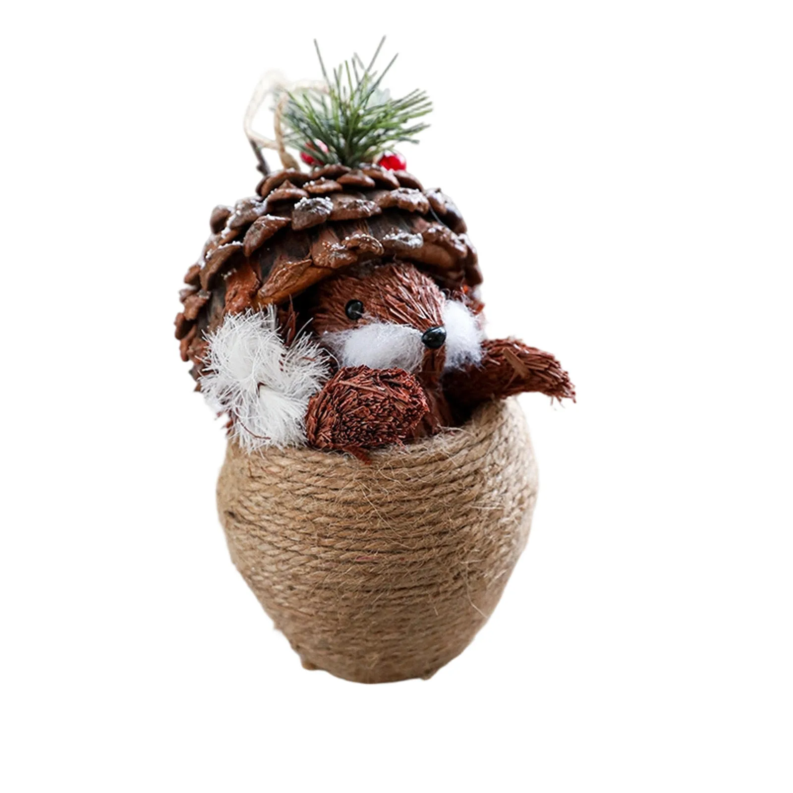 corde de chanvre écureuil en bois faite à la main, artisanat, ornements de bureau, décoration rustique de noël, cadeau de vacances créatif corde de chanvre écureuil en bois faite à la main, artisanat, ornements de bureau, décoration rustique de noël, cadeau de vacances créatif