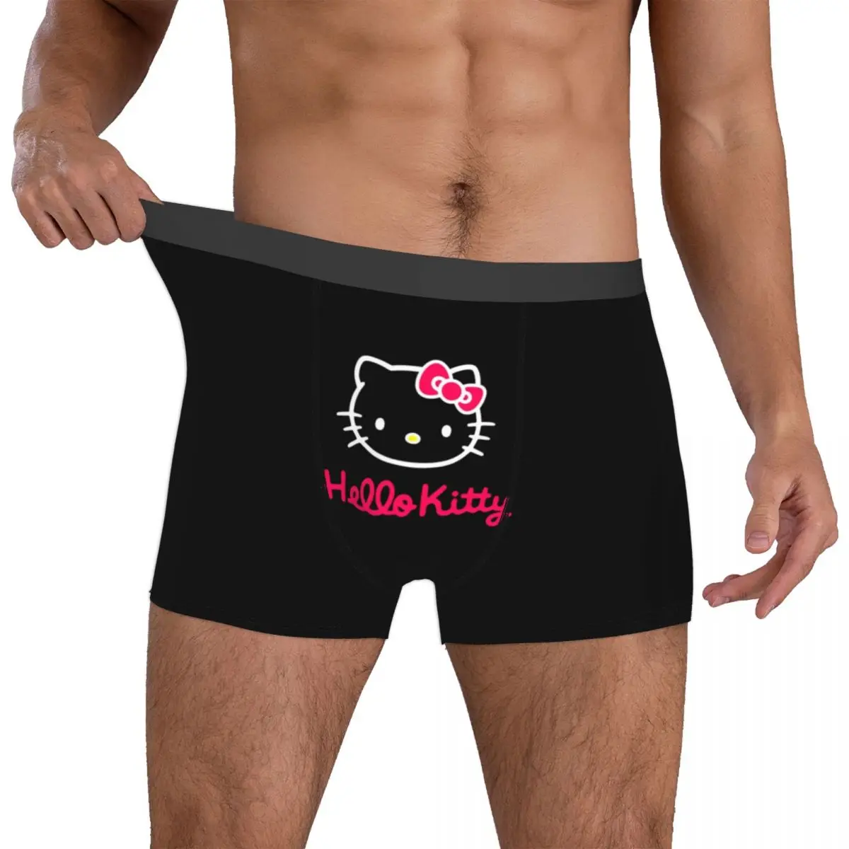 hello kitty boxer mignon pour hommes, sous vêtements ultra doux, culotte fantaisie imprimée hello kitty boxer mignon pour hommes, sous vêtements ultra doux, culotte fantaisie imprimée