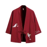 Hanfu en pur coton, vêtements kimono traditionnels asiatiques et du Pacifique, haut cardigan brodé de style ethnique, vêtements de protection solaire