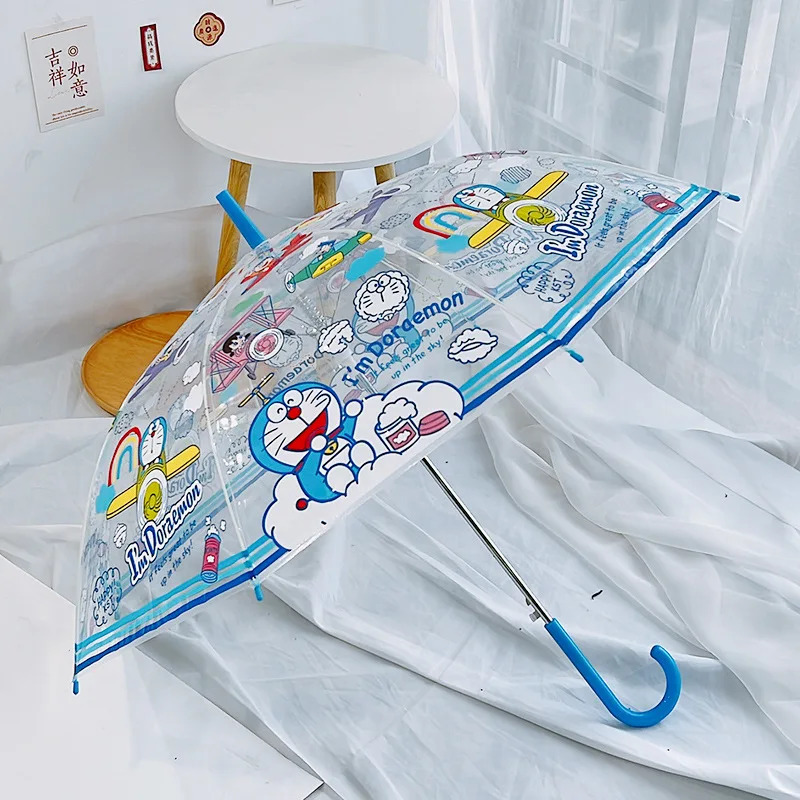 parapluie automatique transparent doraemon cartoon pour garçons et filles, parapluie manuel pliant kawaii, parapluies colorés en pvc, cadeaux y2k parapluie automatique transparent doraemon cartoon pour garçons et filles, parapluie manuel pliant kawaii, parapluies colorés en pvc, cadeaux y2k