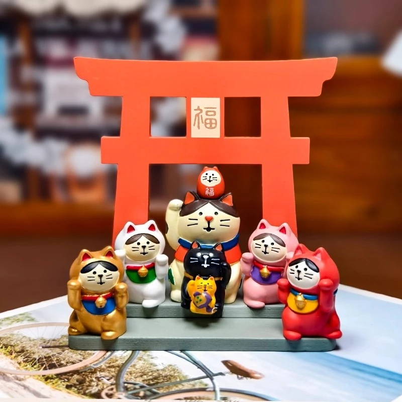 Ornements de bureau chat porte-bonheur mignon, décoration porte-bonheur, artisanat créatif en résine, modèle Miniature, décor de bureau, petit cadeau pour amis Ornements de bureau chat porte-bonheur mignon, décoration porte-bonheur, artisanat créatif en résine, modèle Miniature, décor de bureau, petit cadeau pour amis