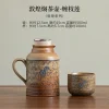 théière ragoût en céramique de grande capacité de 580ml, bouilloire de poterie isolée pour brassage de thé, pour le bureau et l'extérieur, ensemble de thé kung fu