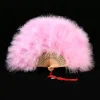 Éventail de breven plumes Épaisses, accessoire pliable en peluche, style prairie, pour performance sur scène, cheongsam