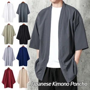 Kimono japonais unisexe, style Ukiyo-e, long Hanfu Everak, poncho d’été, décontracté, adt entreMiHaori, cardigan de plage Kimono japonais unisexe, style Ukiyo-e, long Hanfu Everak, poncho d’été, décontracté, adt entreMiHaori, cardigan de plage