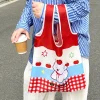 sac fourre tout pliable kawaii, sac de courses réutilisable et étanche, sac de rangement de supermarché, sac à main en nylon de grande capacité pour femmes