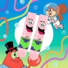 1/4 paires de chaussettes hautes tricotées mignonnes de dessin animé pour hommes et femmes