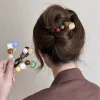 Épingles à cheveux vintage en forme de s pour femmes, boule en peluche, rose séchée, queue de cheval torsadée, barrettes à clip requin, accessoires pour cheveux