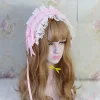 bande de sauna à volants lolita de style japonais, bandeau avec nministériels d en dentelle brodée d'Étoile douce, avec Épingles à cheveux, coiffure de cosplay de demoiselle d'honneur