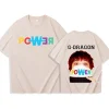 g dragon power t shirt homme femmes harajuku col rond été chemise décontractée