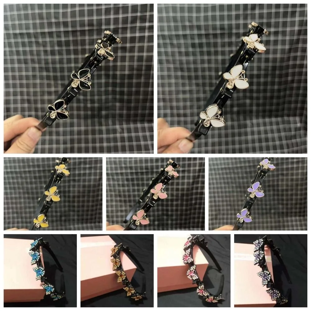 accessoires pour cheveux bandes de cheveux élégantes avec clips doux brillant femmes papillon cerceau de cheveux outil de tissage de cheveux bandeau en plastique femme accessoires pour cheveux bandes de cheveux élégantes avec clips doux brillant femmes papillon cerceau de cheveux outil de tissage de cheveux bandeau en plastique femme