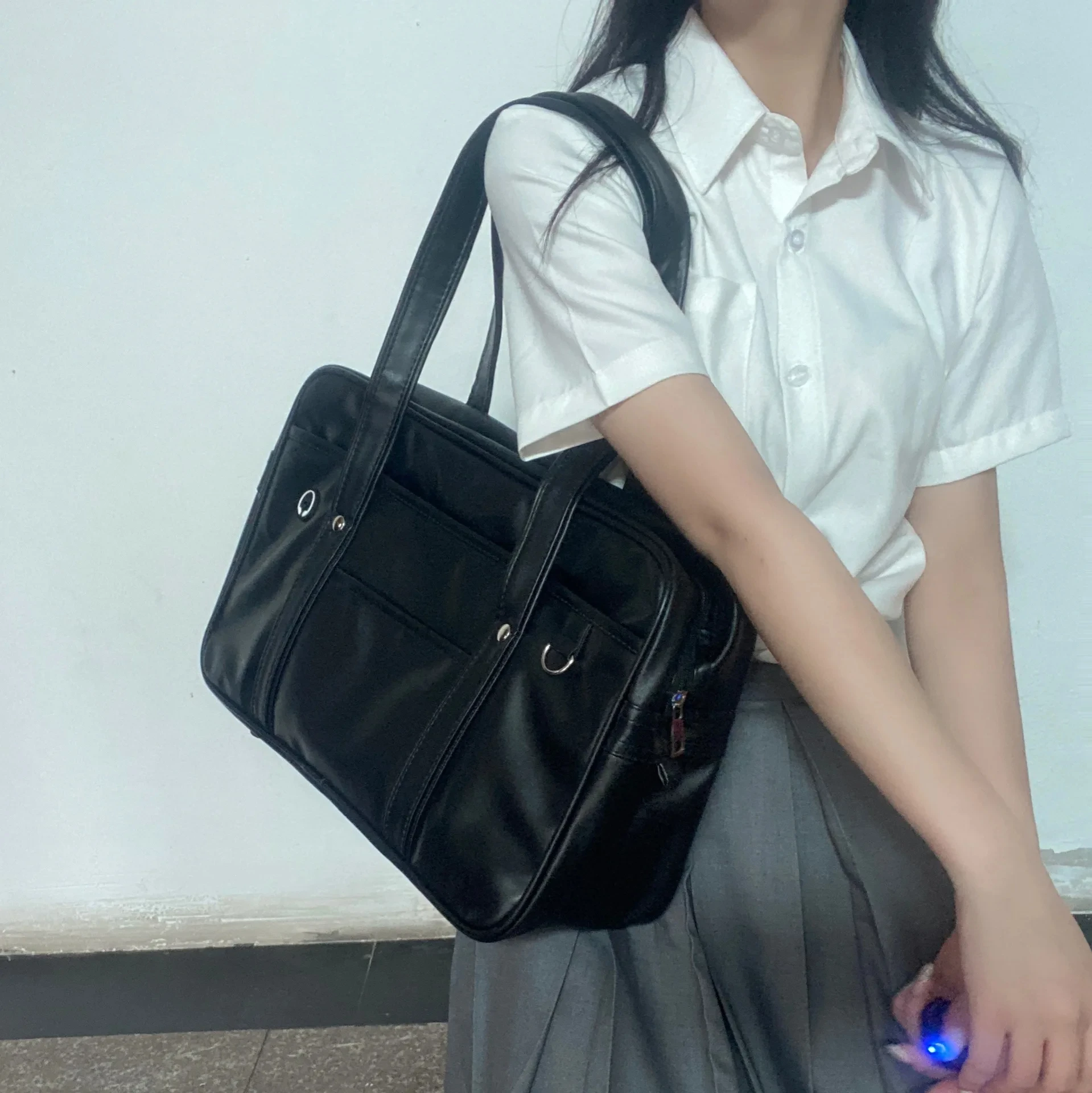 Cartable en cuir PU japonais, large Application, sac à main japonais, grande capacité, étanche Cartable en cuir PU japonais, large Application, sac à main japonais, grande capacité, étanche