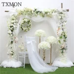 Fleur en soie pour mariage, série blanche, haute qualité, fond de bricolage, décoration murale, accessoires de photographie, maison et hôtel