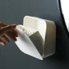 boîte de rangement murale de style japonais, conteneur organisateur scellé anti poussière pour cotons tiges, sac poubelle en tissu, support de salle de bains