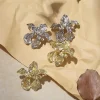 boucles d'oreilles bohème géométrique couleur or ginkgo biloba en forme de feuille pour femmes, accessoires de bijoux d'oreille punk