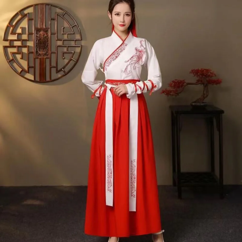 robe hanfu tang kimono brodée de style chinois pour femme, costume de brevwushu, cosplay traditionnel, vêtements financièrement robe hanfu tang kimono brodée de style chinois pour femme, costume de brevwushu, cosplay traditionnel, vêtements financièrement