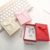 boîte cadeau de bijoux pour femmes, 1 pièce, motif à carreaux, décor d'arc, pour emballage de bijoux