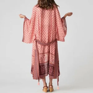 AYUALIN-Kimono à Imprimé Floral Rose pour Femme, Robe Longue, Cardigan en Coton Rayonne, Blouse de Plage Boho et Chemise d’Été, 2024 AYUALIN-Kimono à Imprimé Floral Rose pour Femme, Robe Longue, Cardigan en Coton Rayonne, Blouse de Plage Boho et Chemise d’Été, 2024