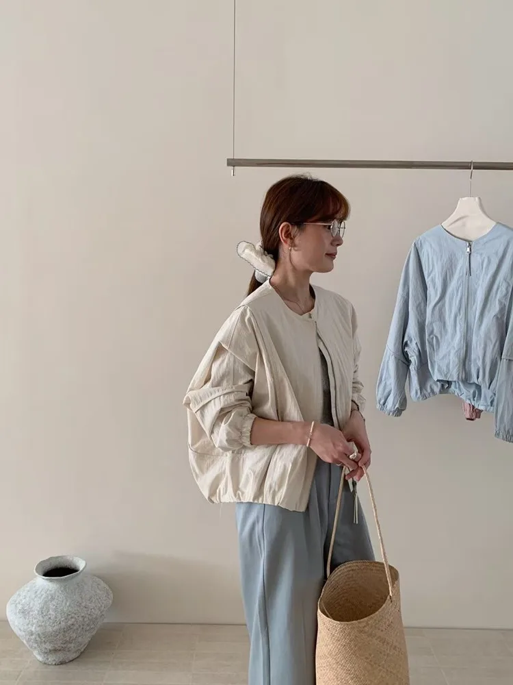 style coréen couleur unie femmes manteau ample haute rue printemps bomber veste manteau femmes mode vêtements style coréen couleur unie femmes manteau ample haute rue printemps bomber veste manteau femmes mode vêtements
