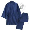 Robes Kimono en coton pour hommes, pyjama, vêtements fins, couleurs noir et marine, vêtements de maison, amples et décontractés, ensembles de Robe pour hommes, printemps et automne