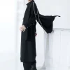 harajuku – vestes noires gothiques vintage pour femmes, manteaux y2k, esthétique, ample, fermeture éclair, streetwear grunge, sans manches, haut fendu